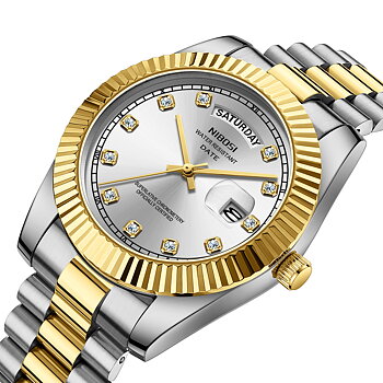 Nibosi Day-Date Silver Gold