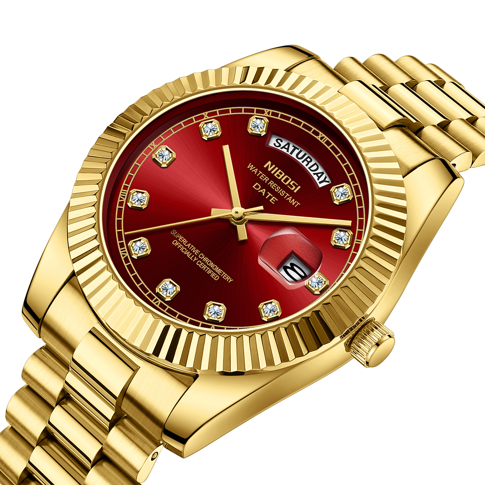 Nibosi Day-Date Gold Red - 2