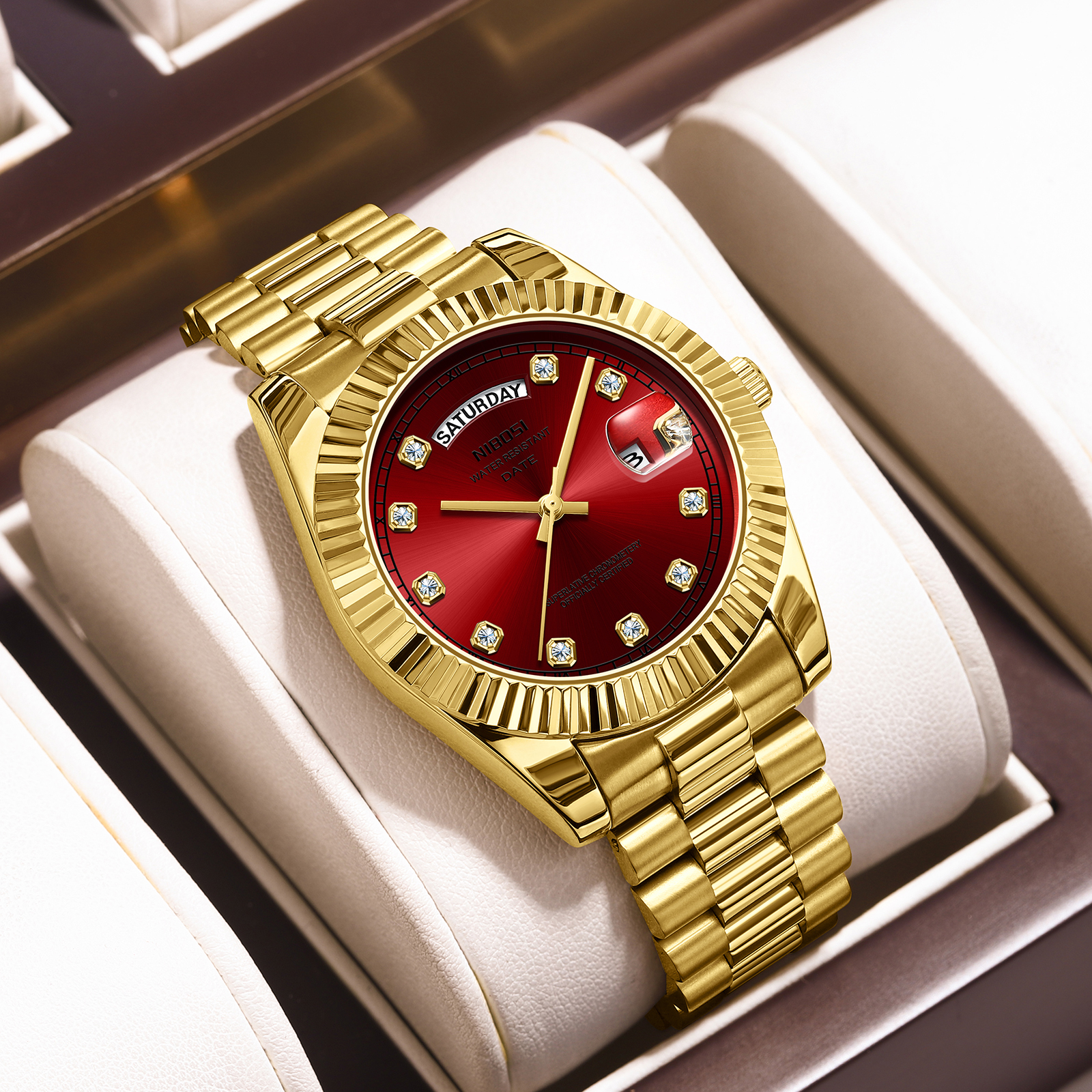 Nibosi Day-Date Gold Red - 6