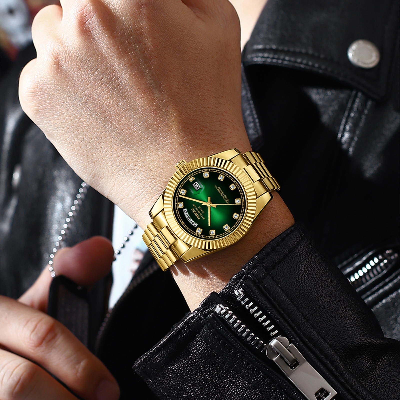 Nibosi Day-Date Gold Green - 8