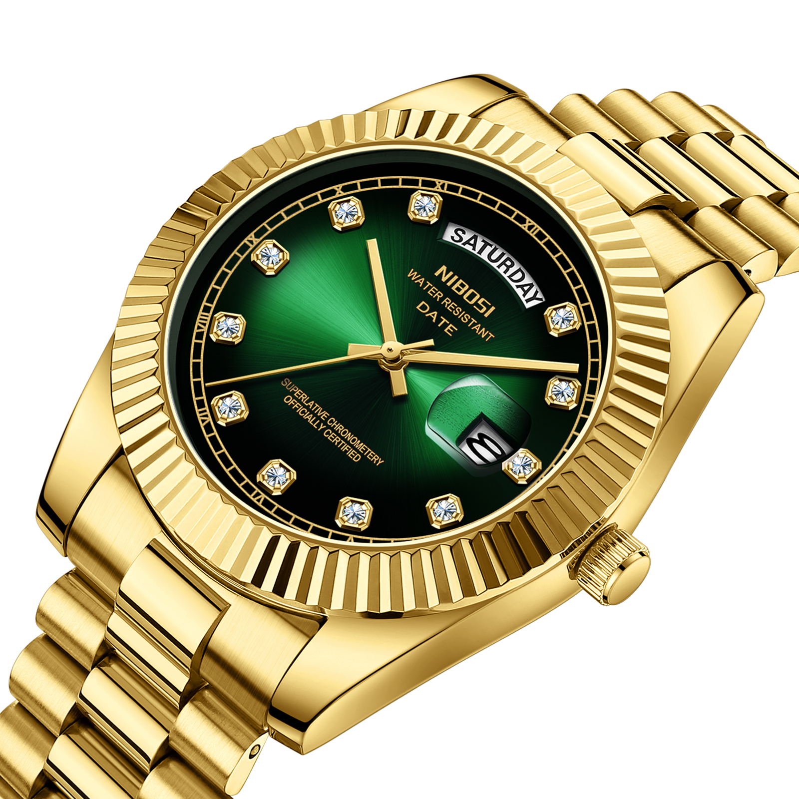 Nibosi Day-Date Gold Green - 2