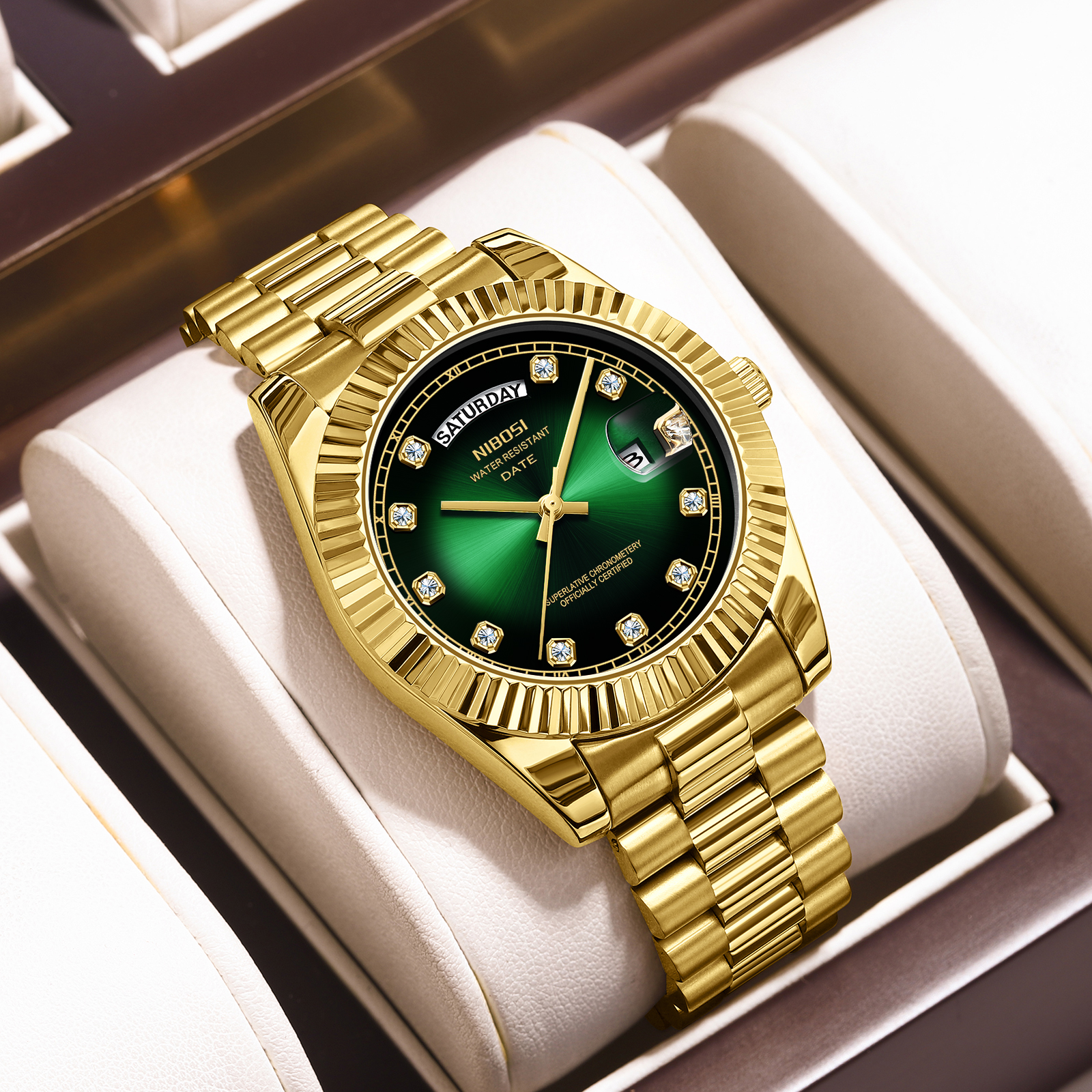 Nibosi Day-Date Gold Green - 6