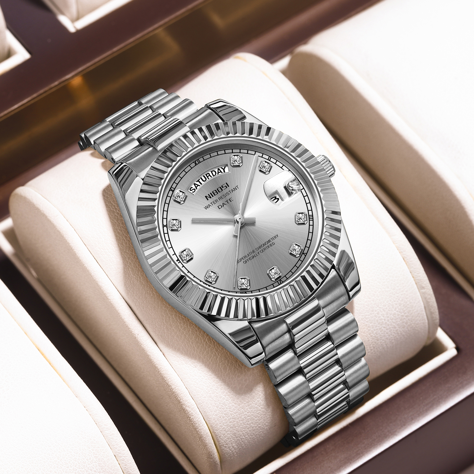 Nibosi Day-Date Silver - 6