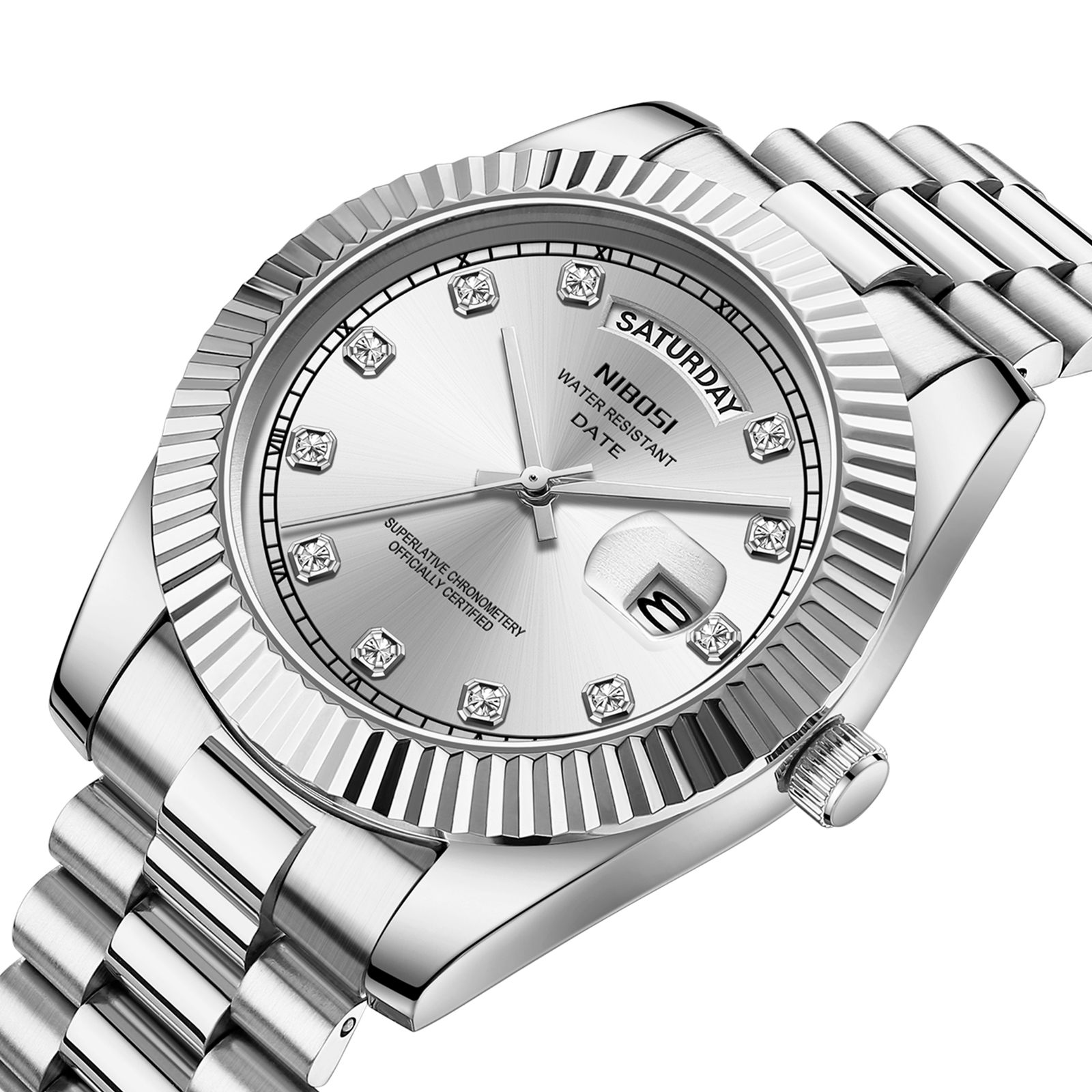Nibosi Day-Date Silver - 2