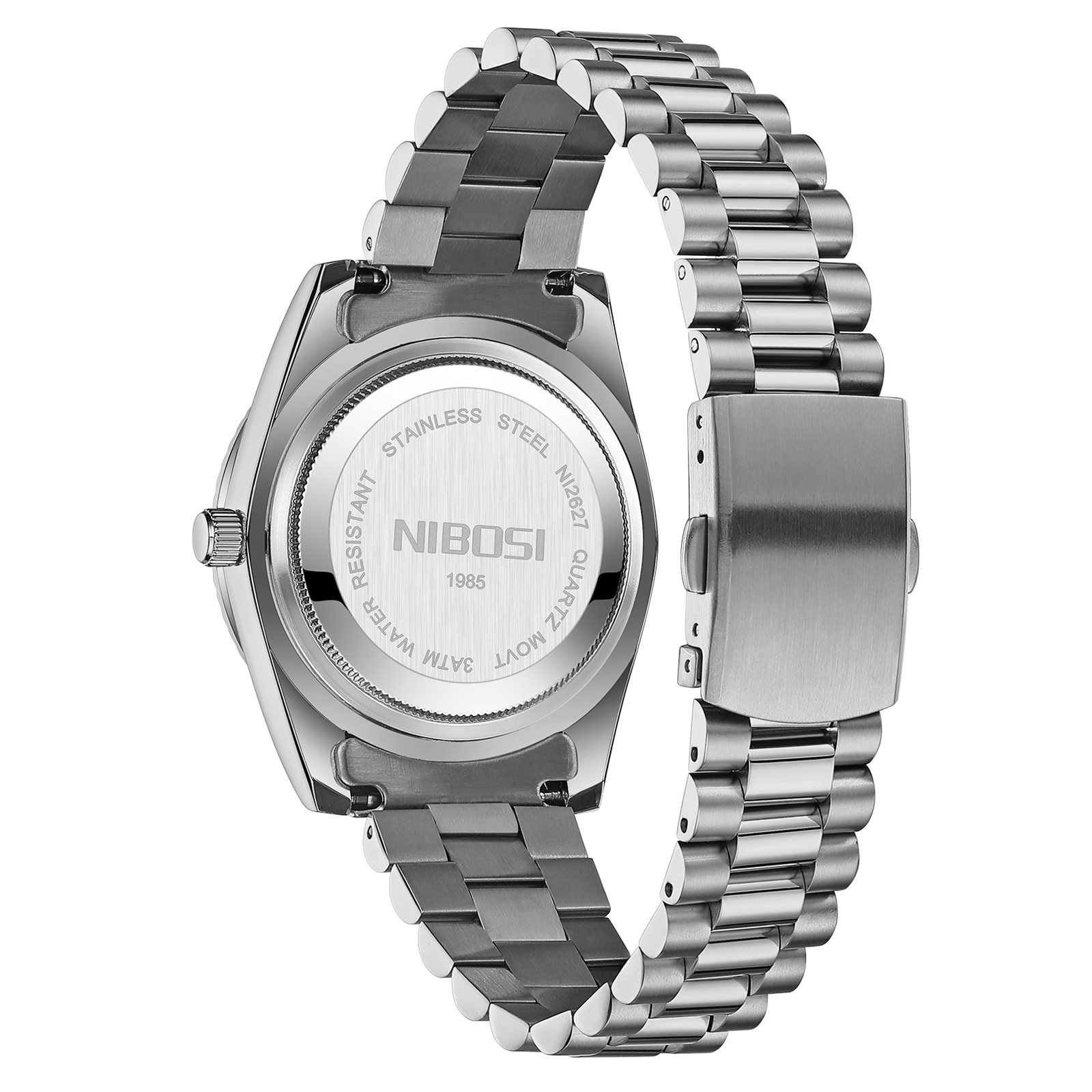 Nibosi Day-Date Silver Black - 5