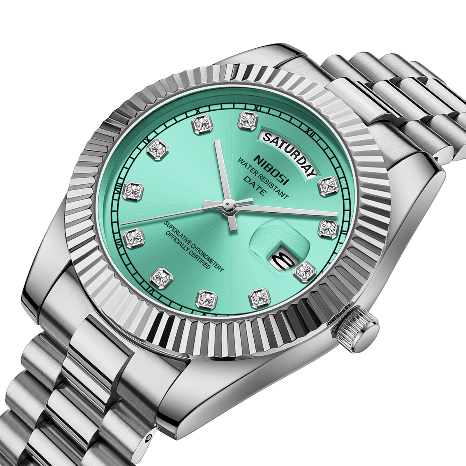 Nibosi Day-Date Silver Teal - 2