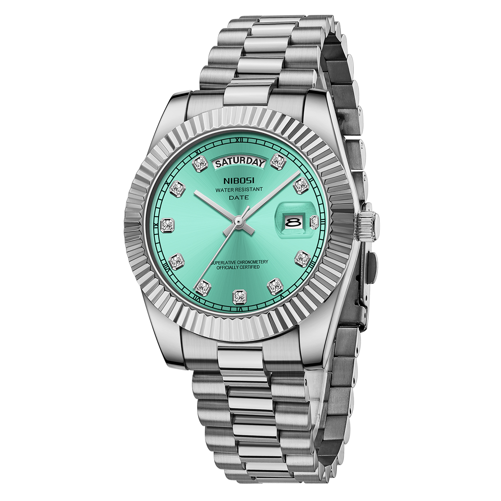 Nibosi Day-Date Silver Teal - 3