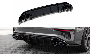 Maxton - REAR VALANCE + EXHAUST ENDS IMITATION AUDI A3 S-LINE SEDAN 8Y - Chrome