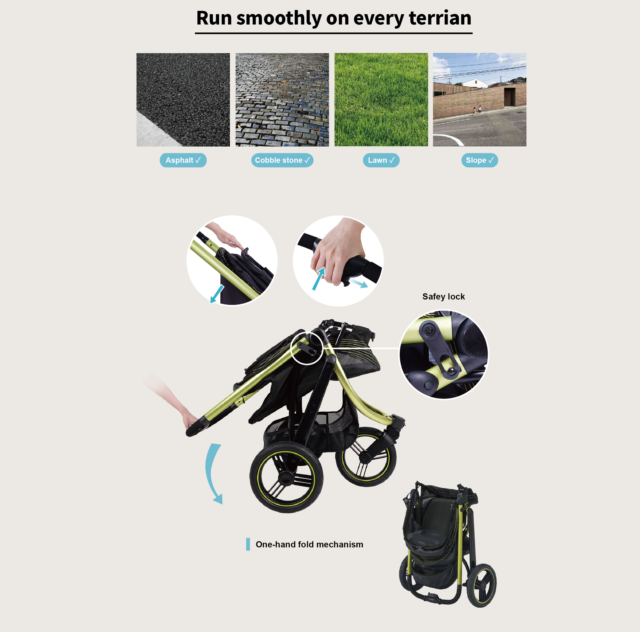 The Beast Pet Jogging Stroller -  Jet Black - 12