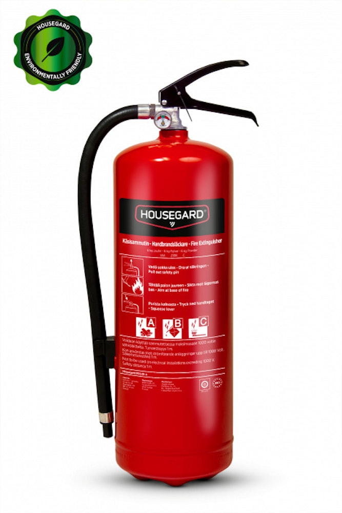 Housegard Pulversläckare PE6 55A 233 B C röd 6kg