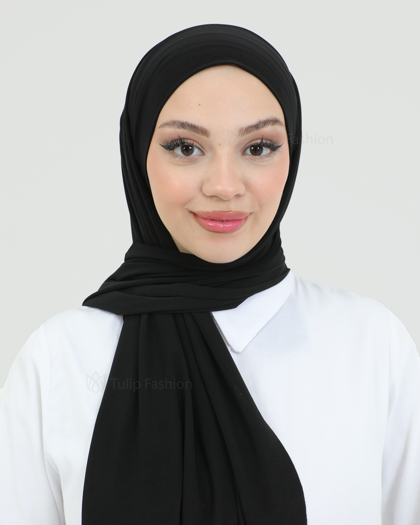 Hijab - Instant lycra with band - Black - 2