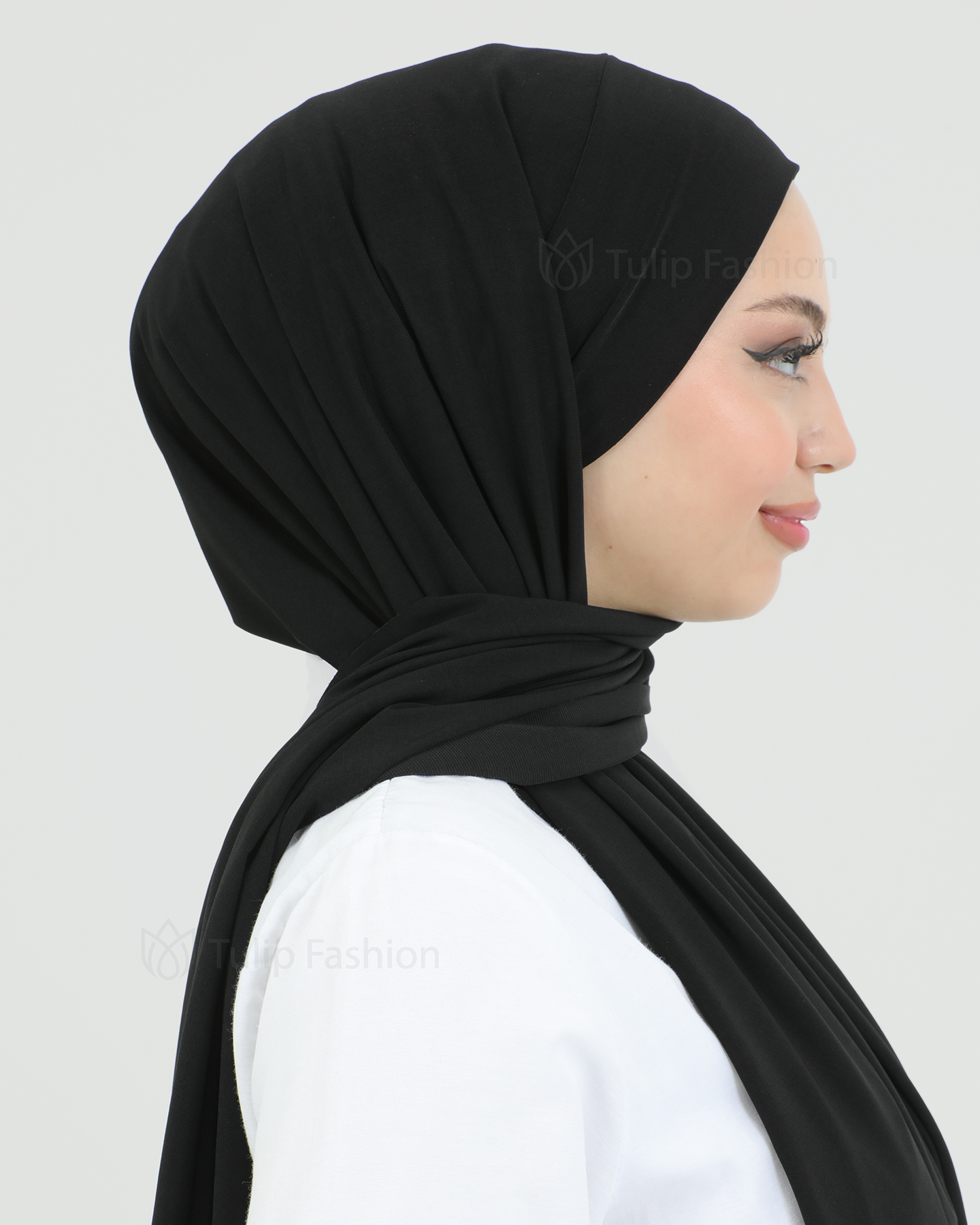Hijab - Instant lycra with band - Black - 5