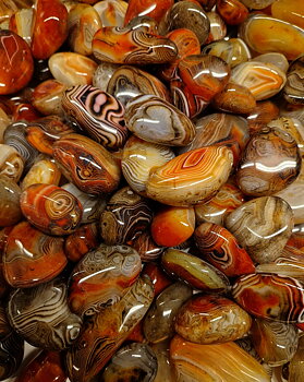 Silk Banded Agat / Crazy Agat - Trumlad