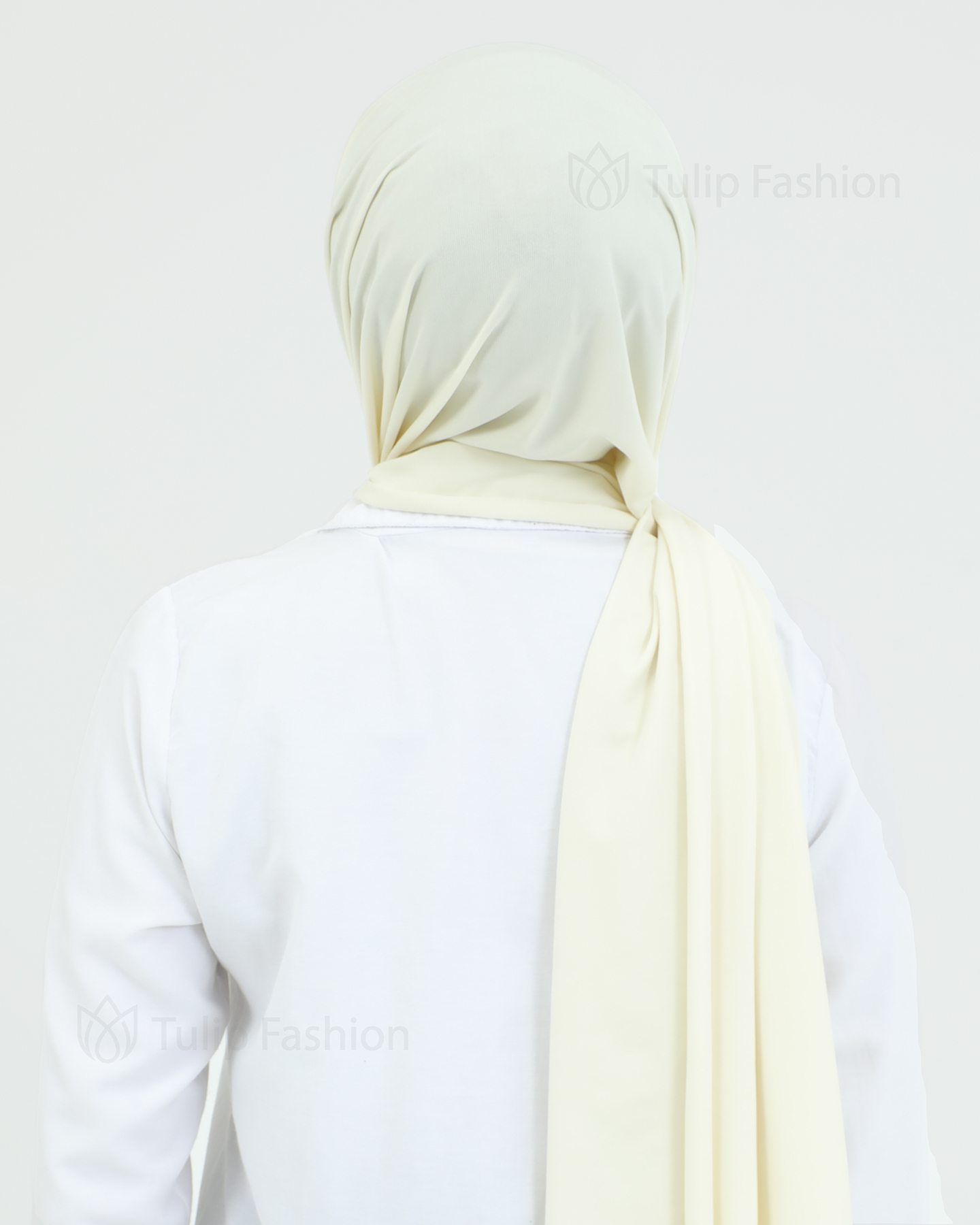 Hijab - Instant lycra with band - Cream - 4