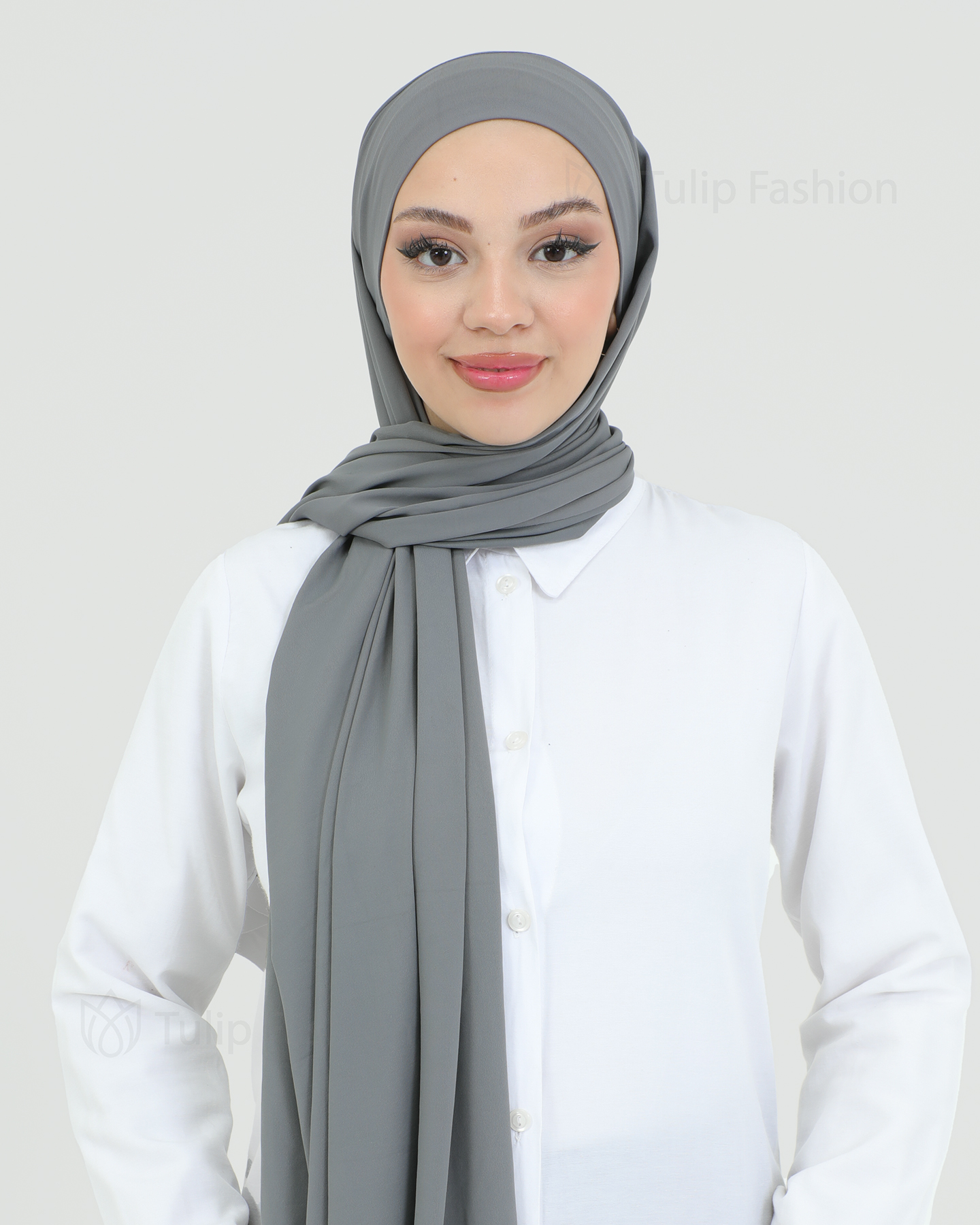Hijab - Instant lycra with band - Dark Gray