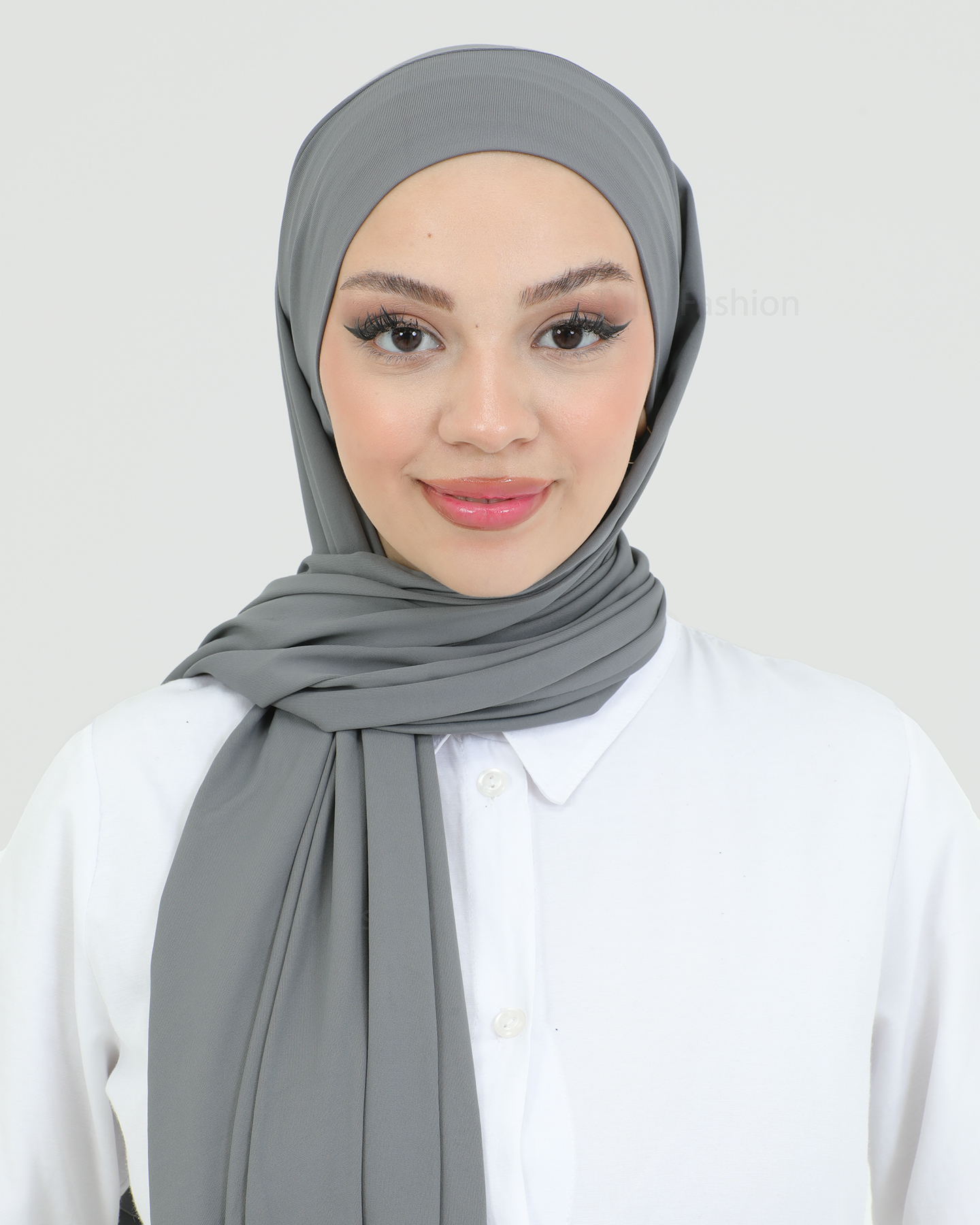 Hijab - Instant lycra with band - Dark Gray - 2