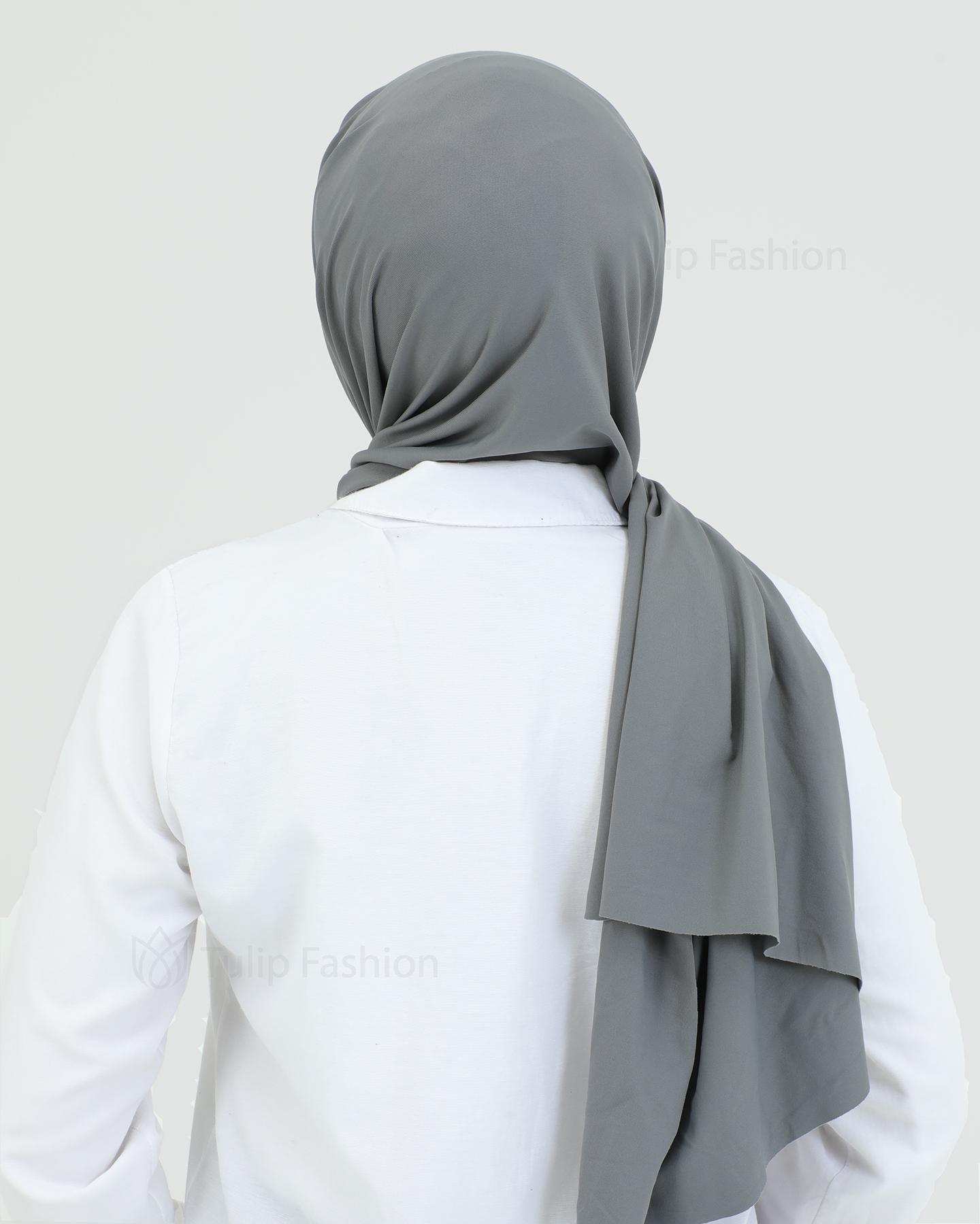 Hijab - Instant lycra with band - Dark Gray - 4