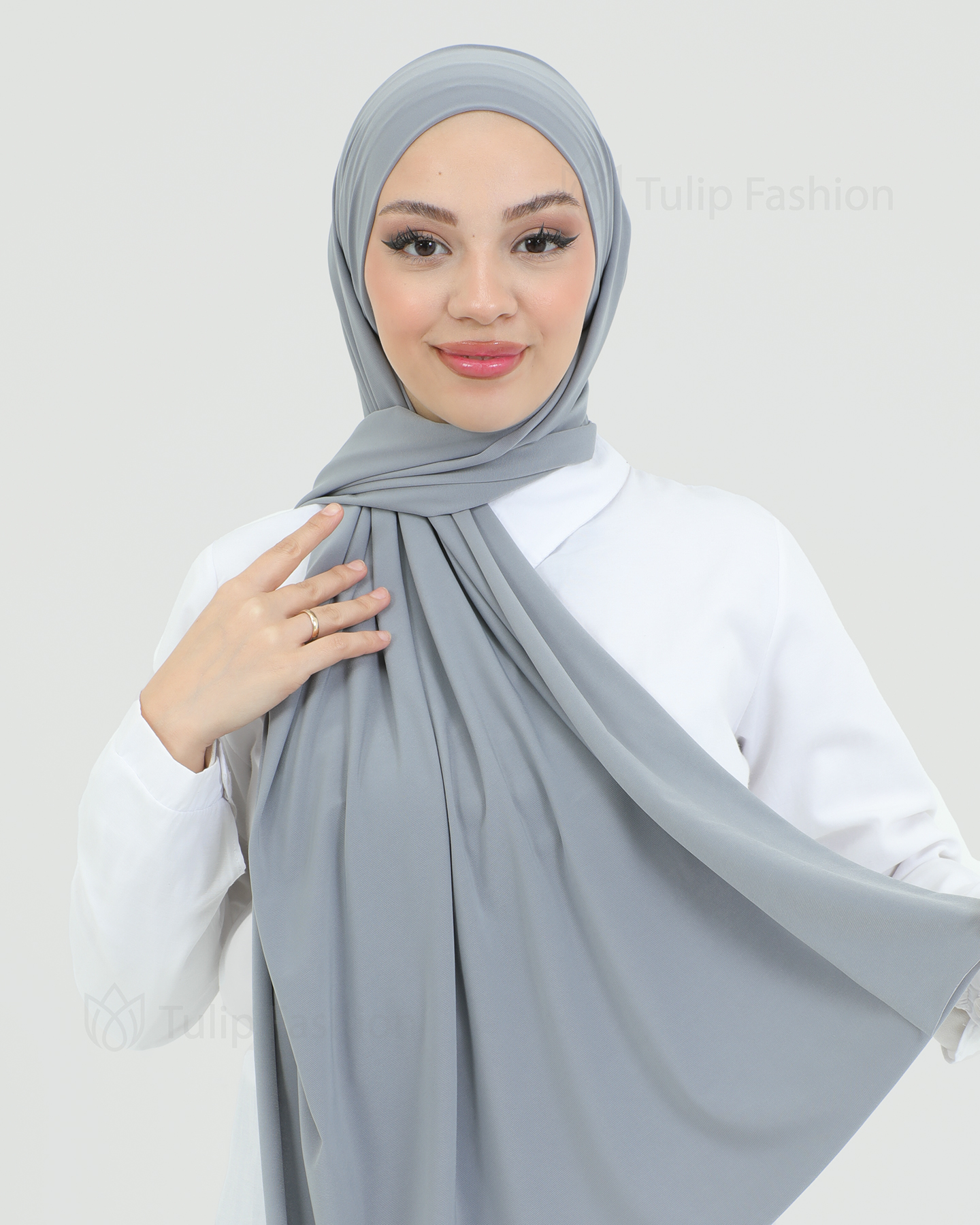 Hijab - Instant lycra with band - Gray