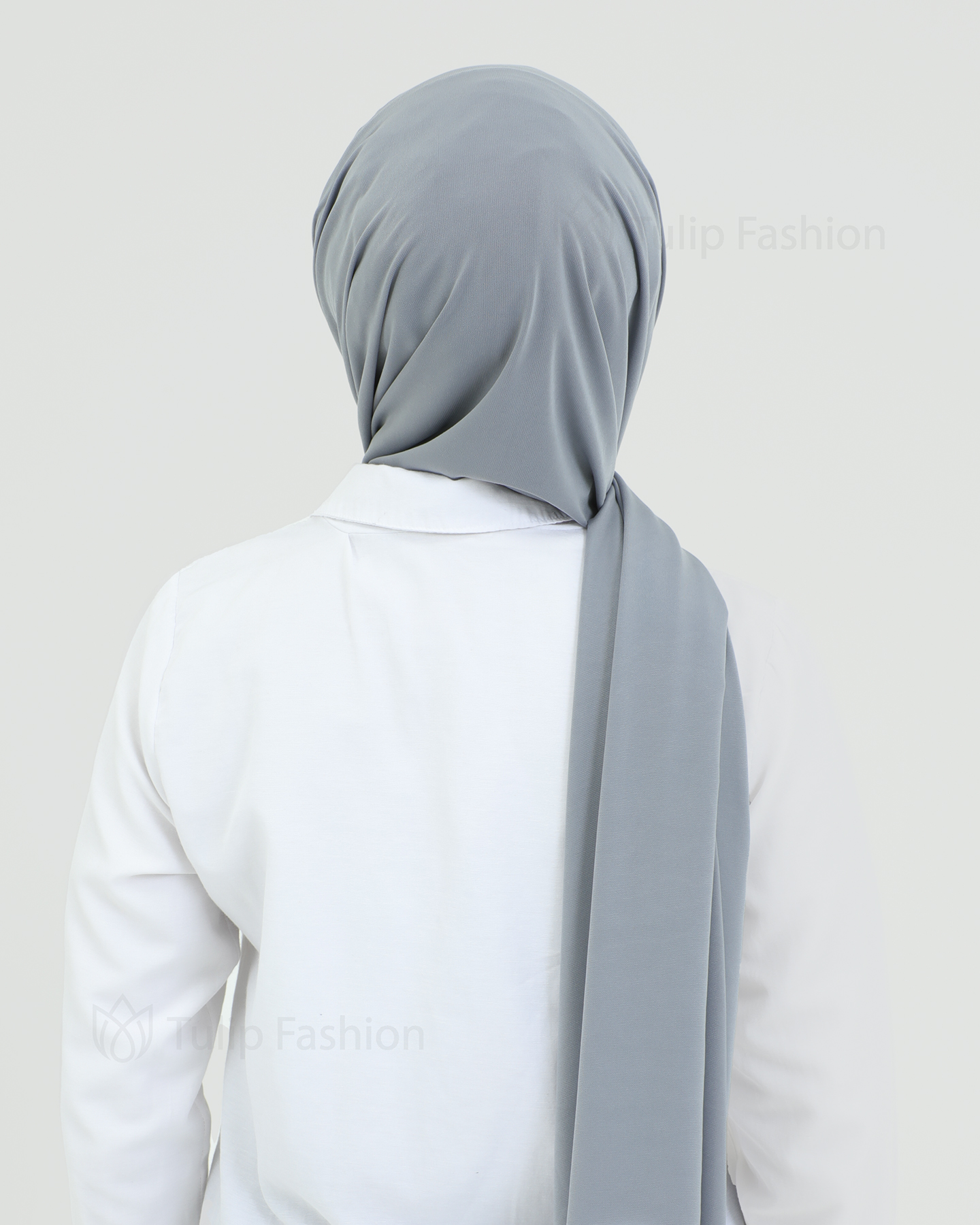 Hijab - Instant lycra with band - Gray - 4