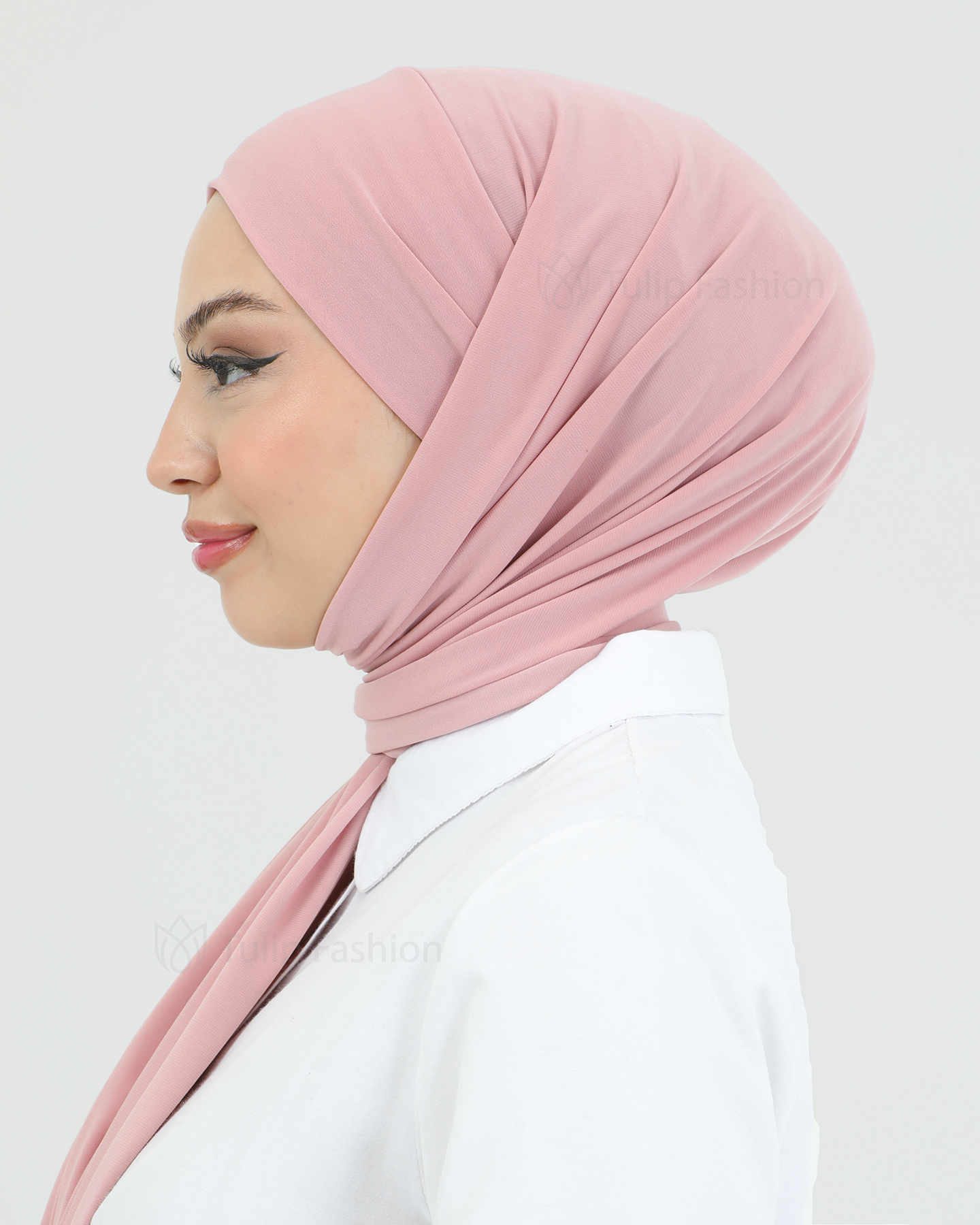Hijab - Instant lycra with band - Light Pink - 3