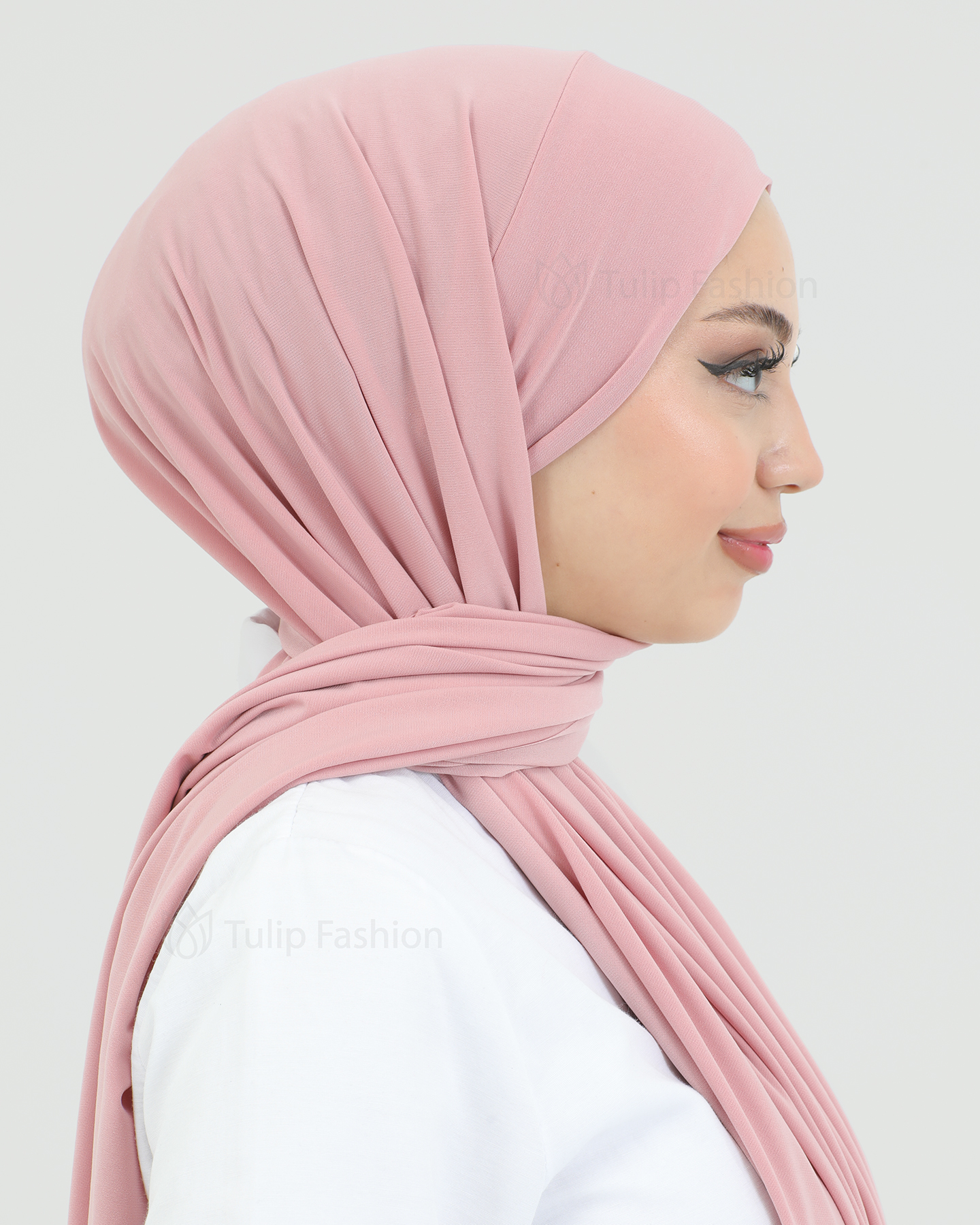 Hijab - Instant lycra with band - Light Pink - 5