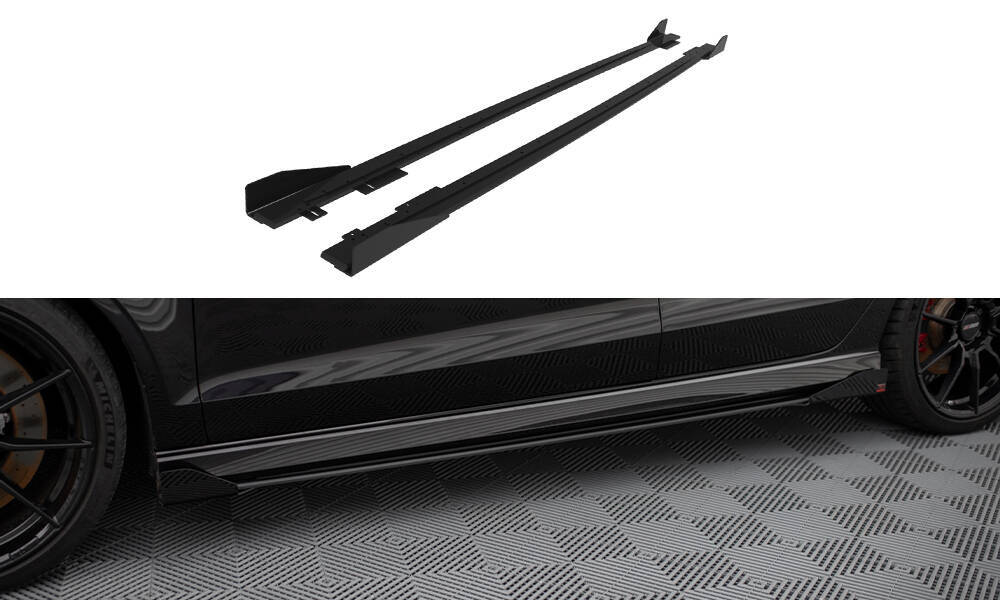 Maxton - STREET PRO SIDE SKIRTS DIFFUSERS V.1 + FLAPS AUDI RS3 SEDAN 8V FACELIFT