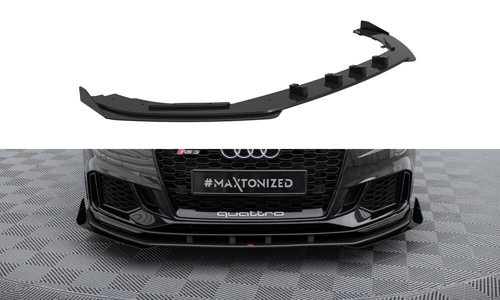 Maxton - STREET PRO FRONT SPLITTER V.1 + FLAPS AUDI RS3 SEDAN 8V FACELIFT