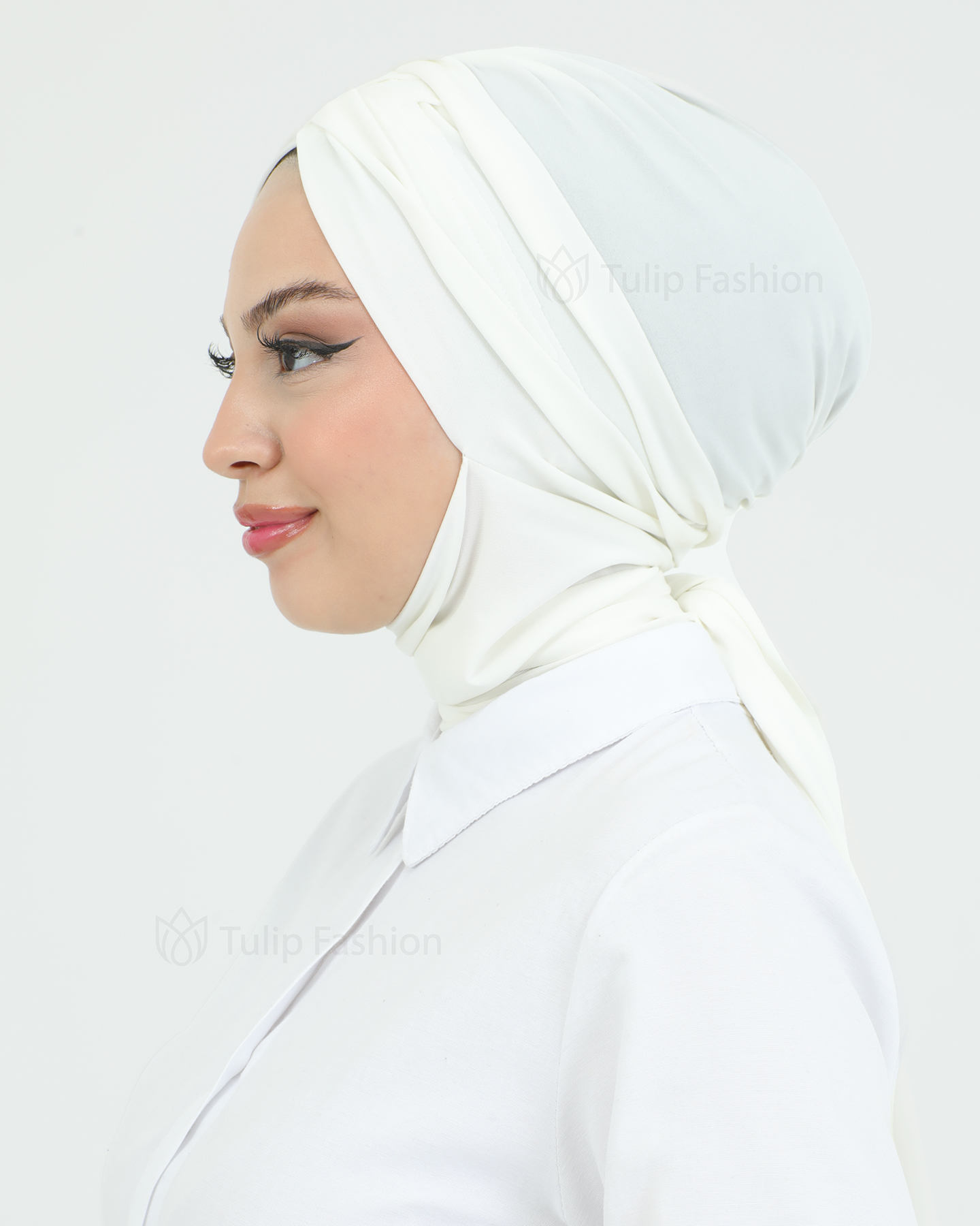 Turban with shawl - Tulia - Off-White - 2