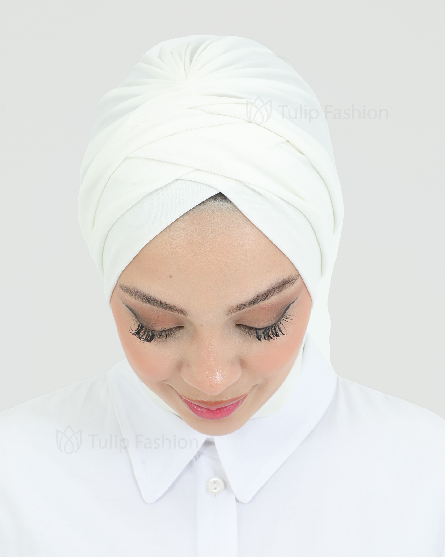Turban with shawl - Tulia - Off-White - 5