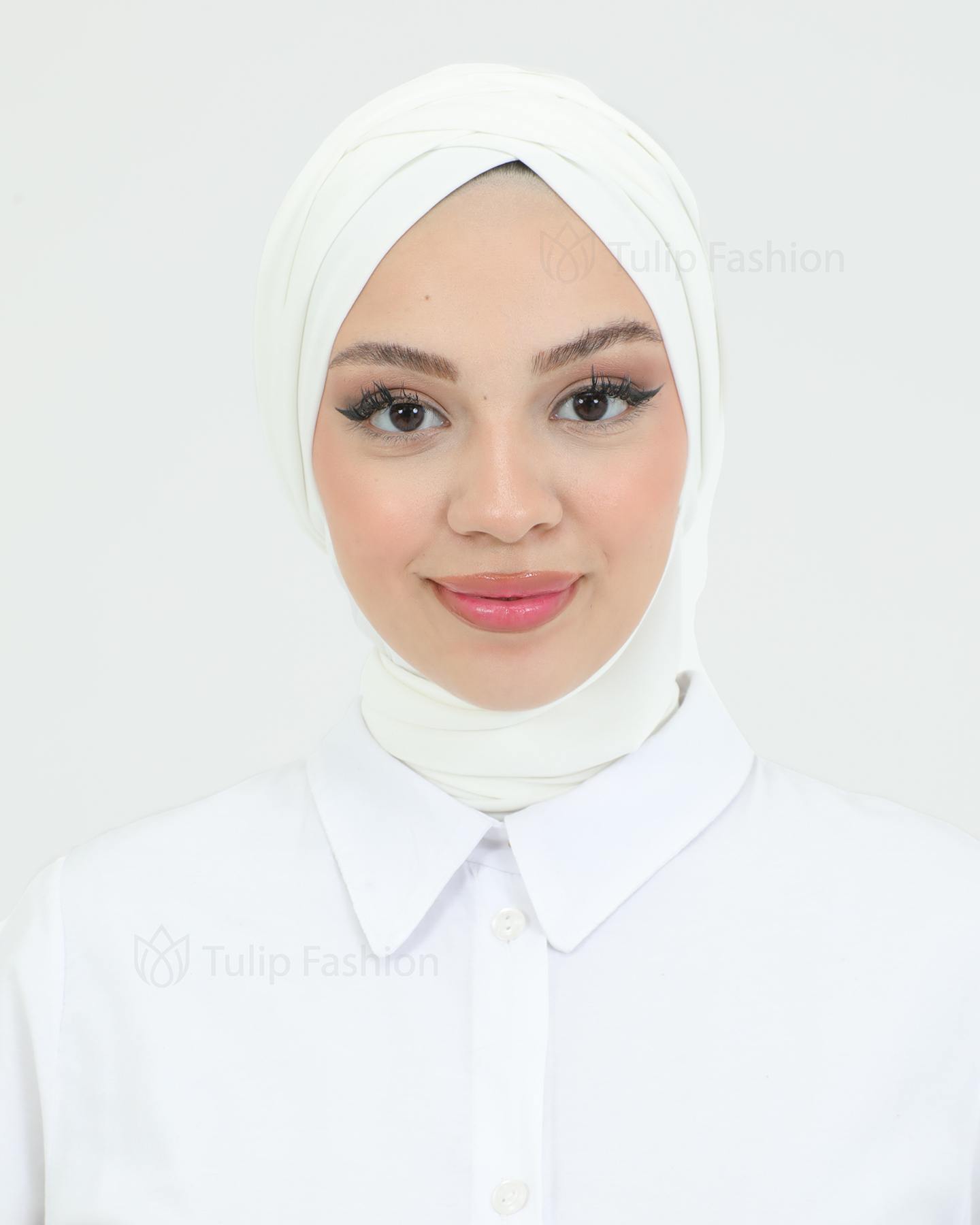 Turban with shawl - Tulia - Off-White