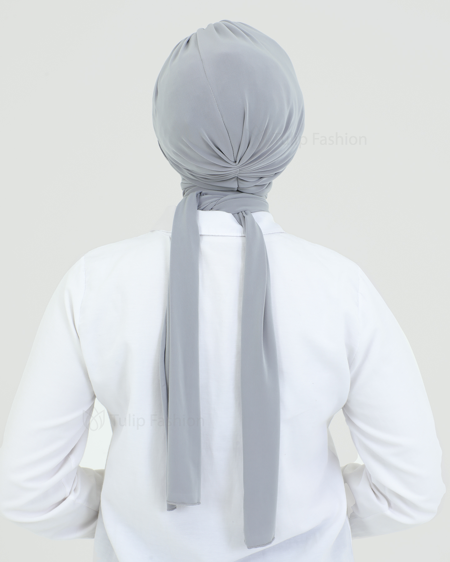 Turban with shawl - Tulia - Gray - 3