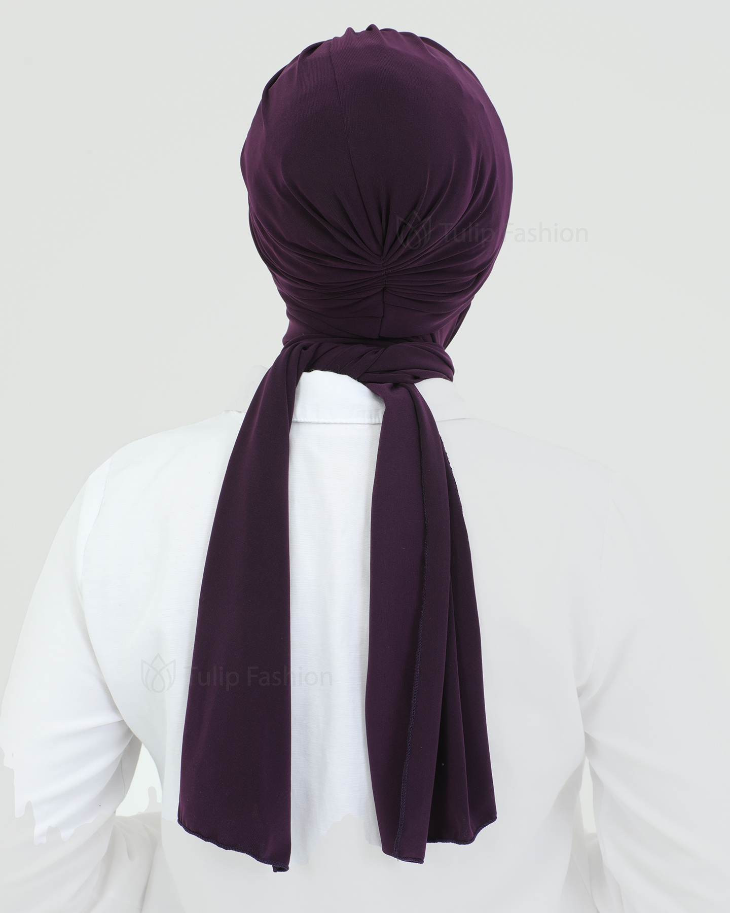 Turban with shawl - Tulia - Dark Purple - 3