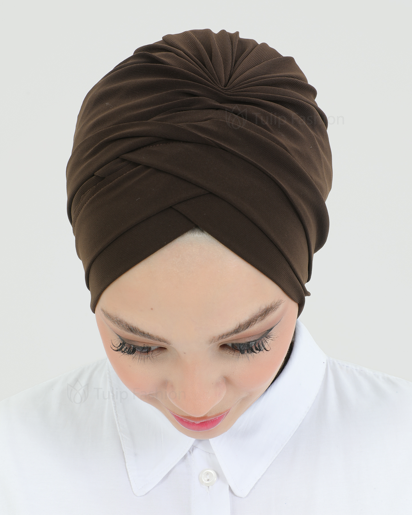 Turban with shawl - Tulia - Dark Brown - 5
