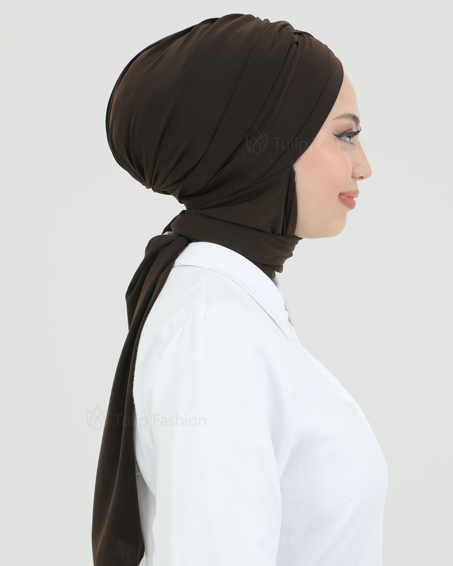 Turban with shawl - Tulia - Dark Brown - 4