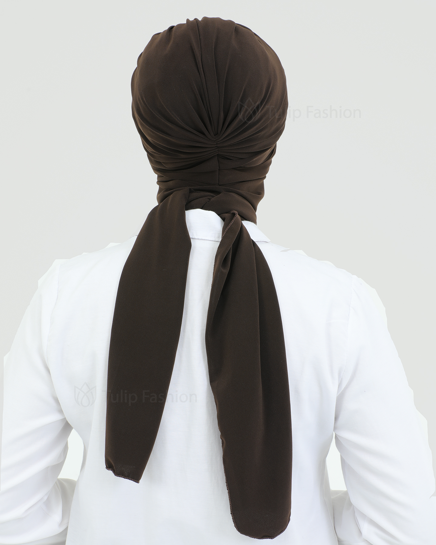 Turban with shawl - Tulia - Dark Brown - 3