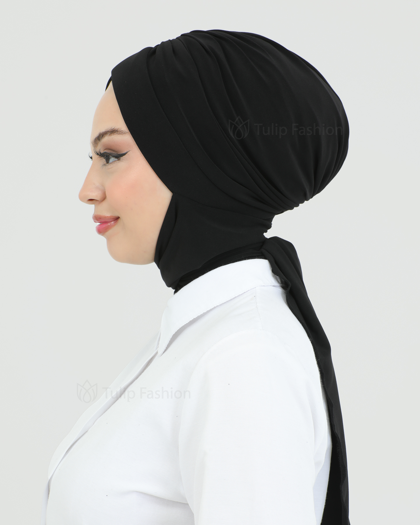 Turban with shawl - Tulin - Black - 2