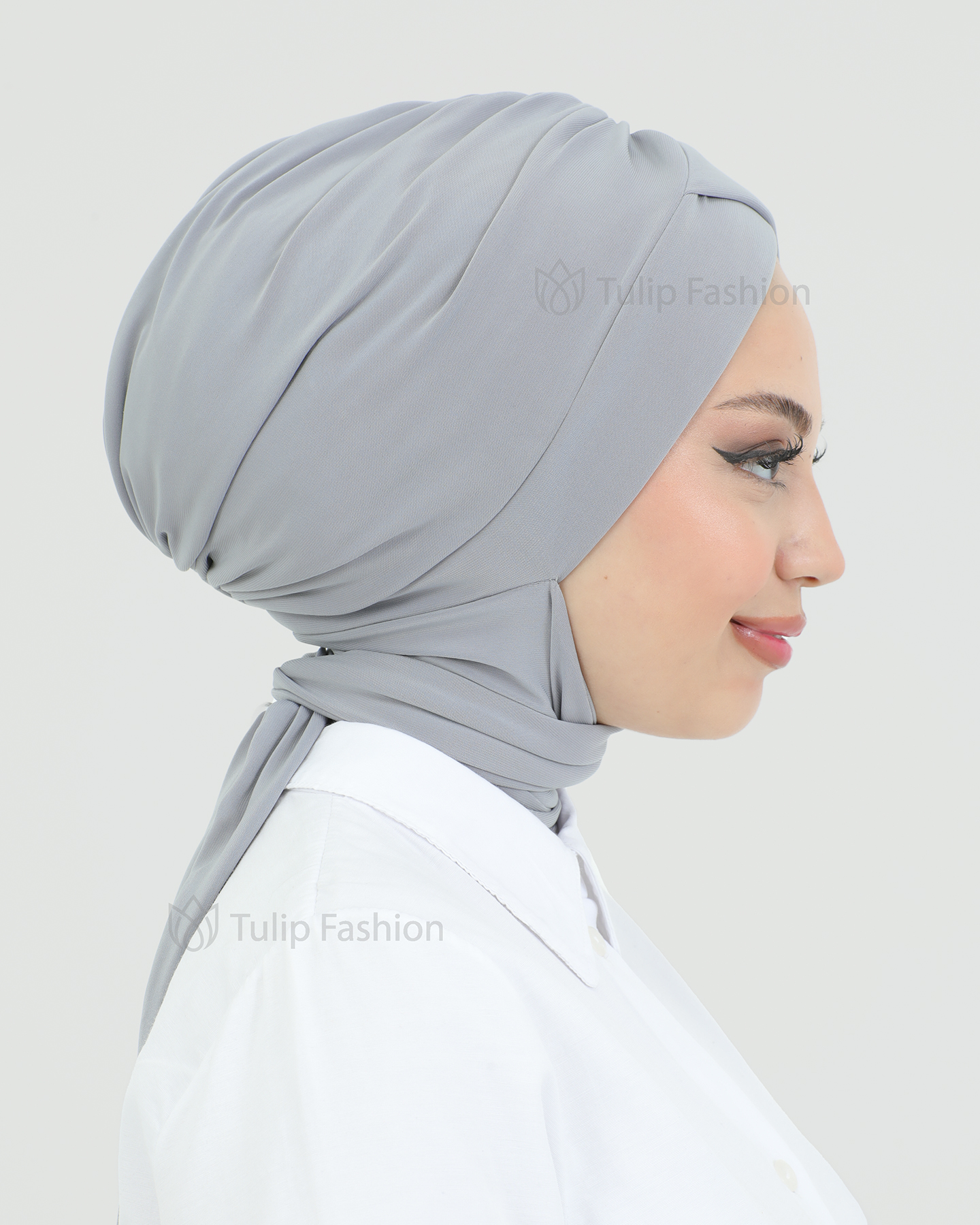 Turban with shawl - Tulin - Gray - 2