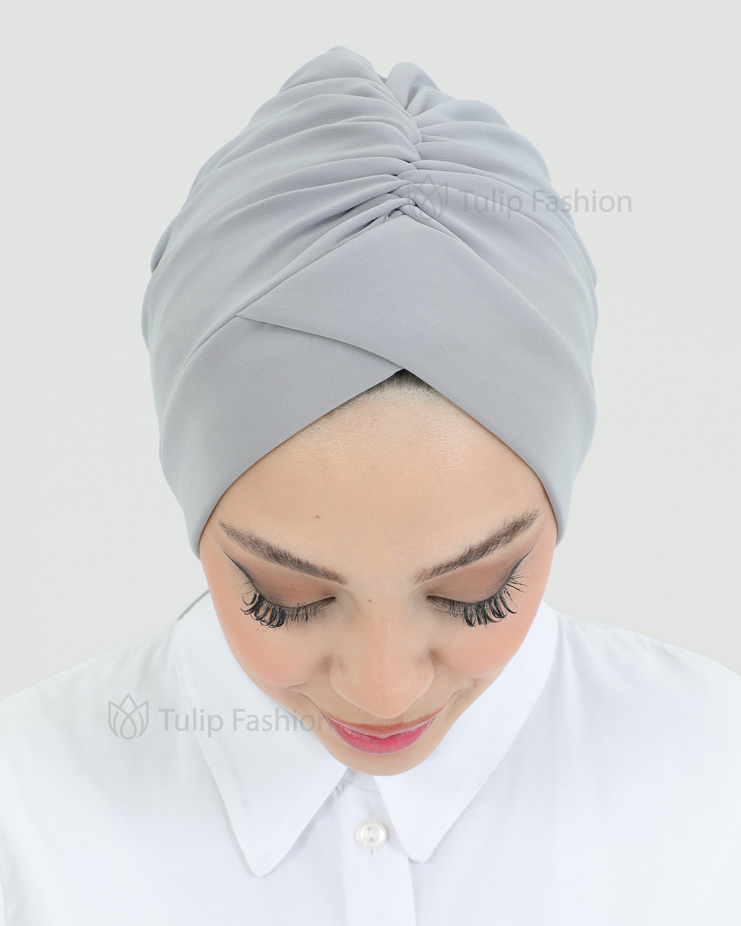 Turban with shawl - Tulin - Gray - 4