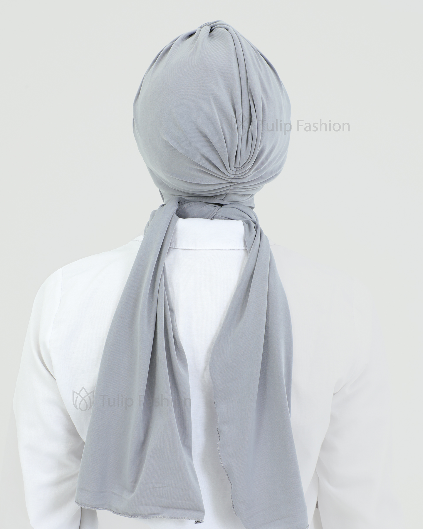 Turban with shawl - Tulin - Gray - 5