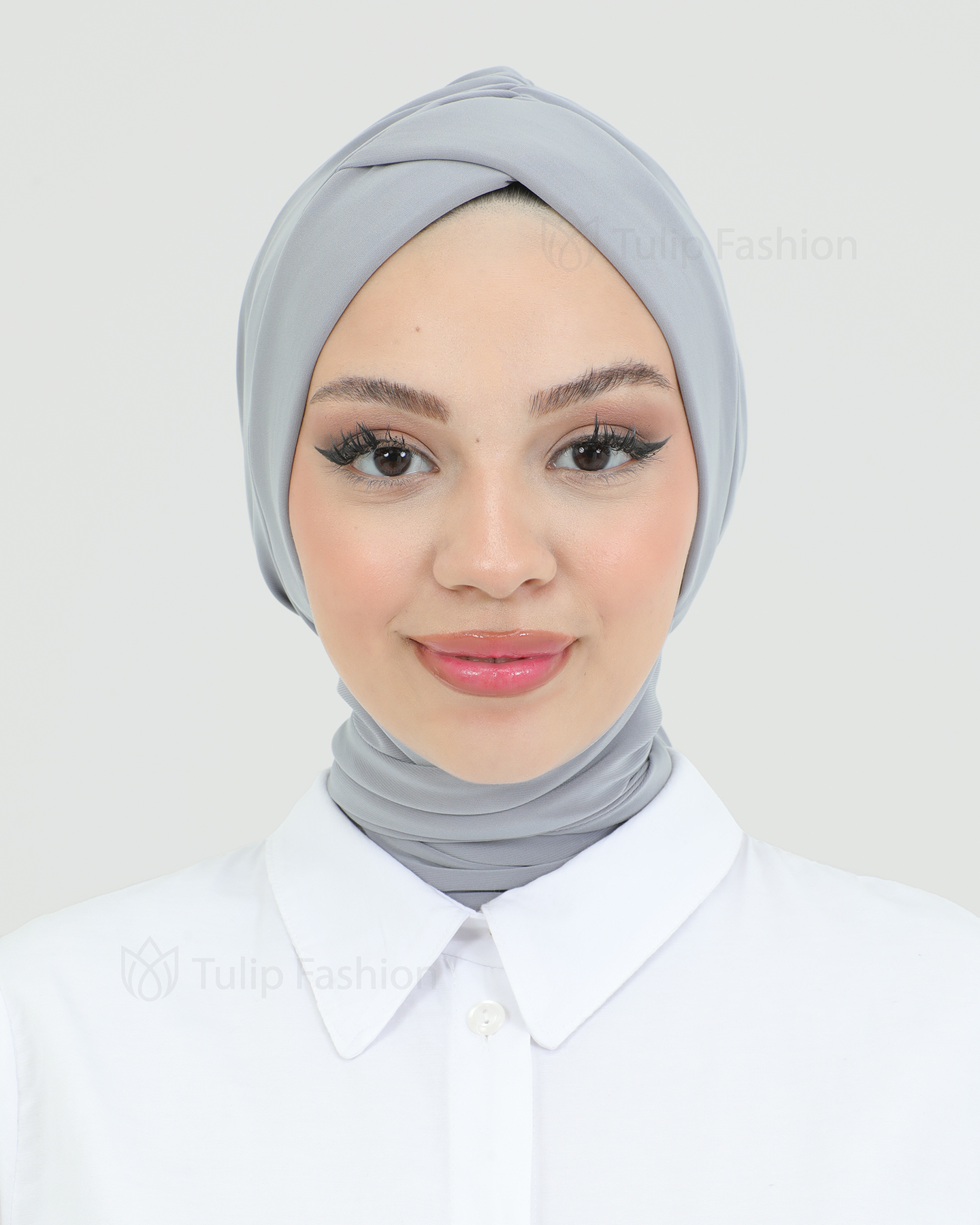 Turban with shawl - Tulin - Gray