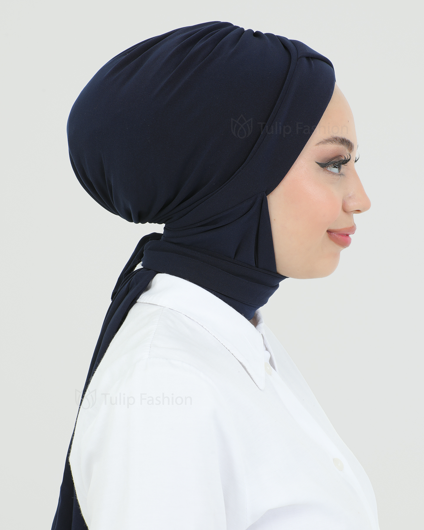 Turban with shawl - Tulin - Midnight blue - 4