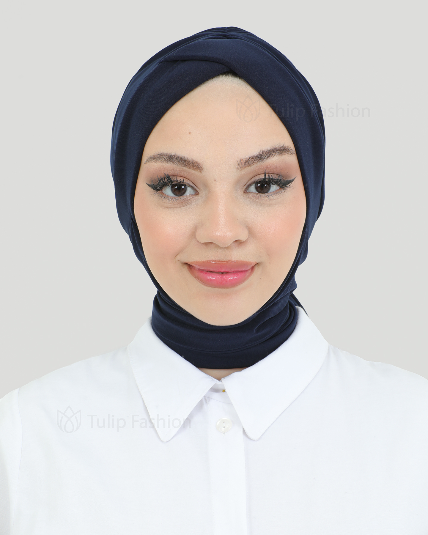 Turban with shawl - Tulin - Midnight blue
