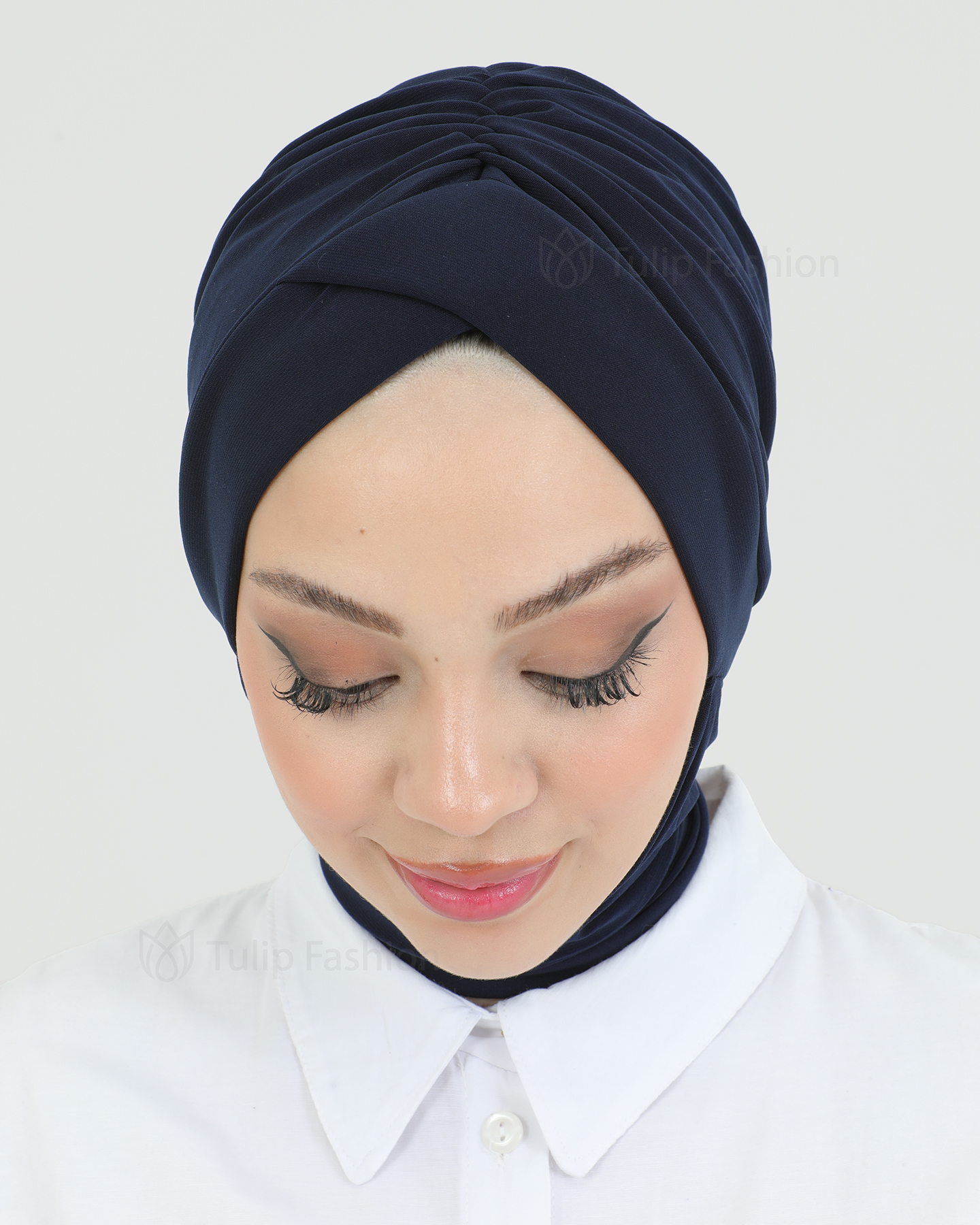 Turban with shawl - Tulin - Midnight blue - 5
