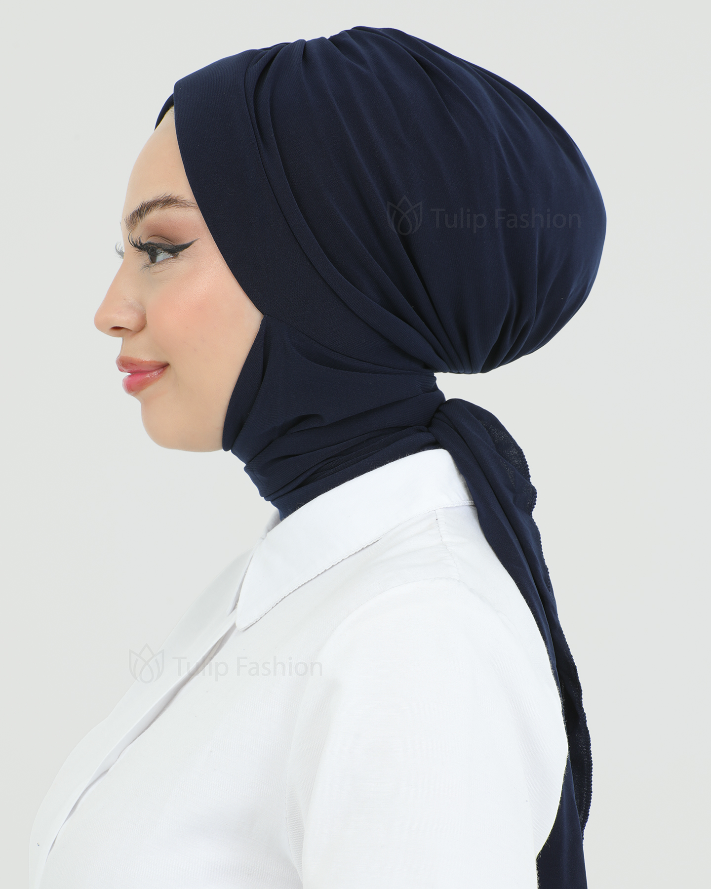 Turban with shawl - Tulin - Midnight blue - 2