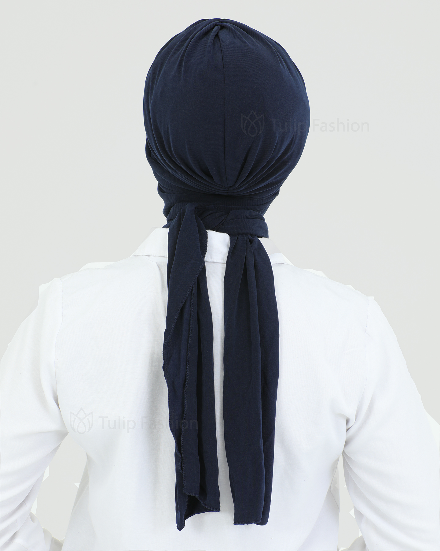 Turban with shawl - Tulin - Midnight blue - 3
