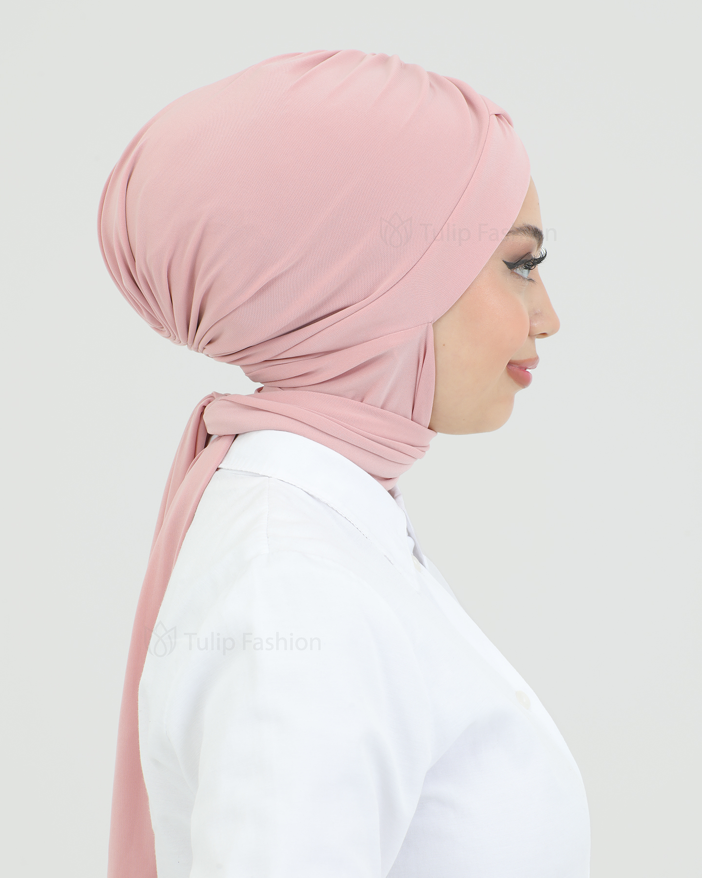 Turban with shawl - Tulin - Light Pink - 4