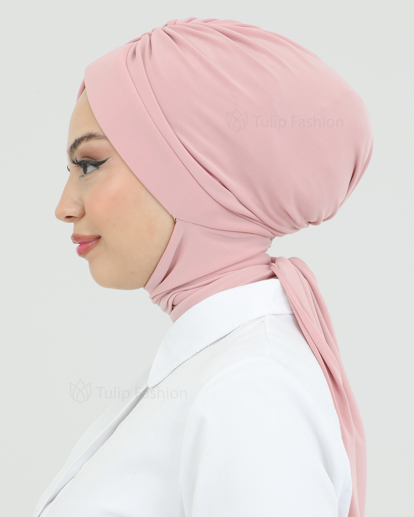 Turban with shawl - Tulin - Light Pink - 2