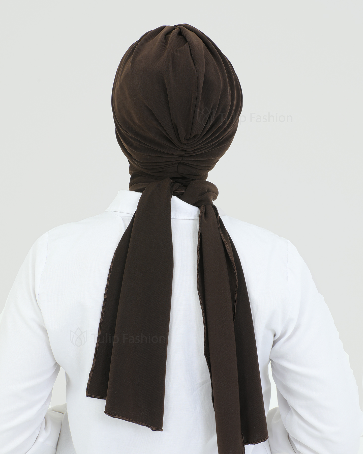 Turban with shawl - Tulin - Dark Brown - 3