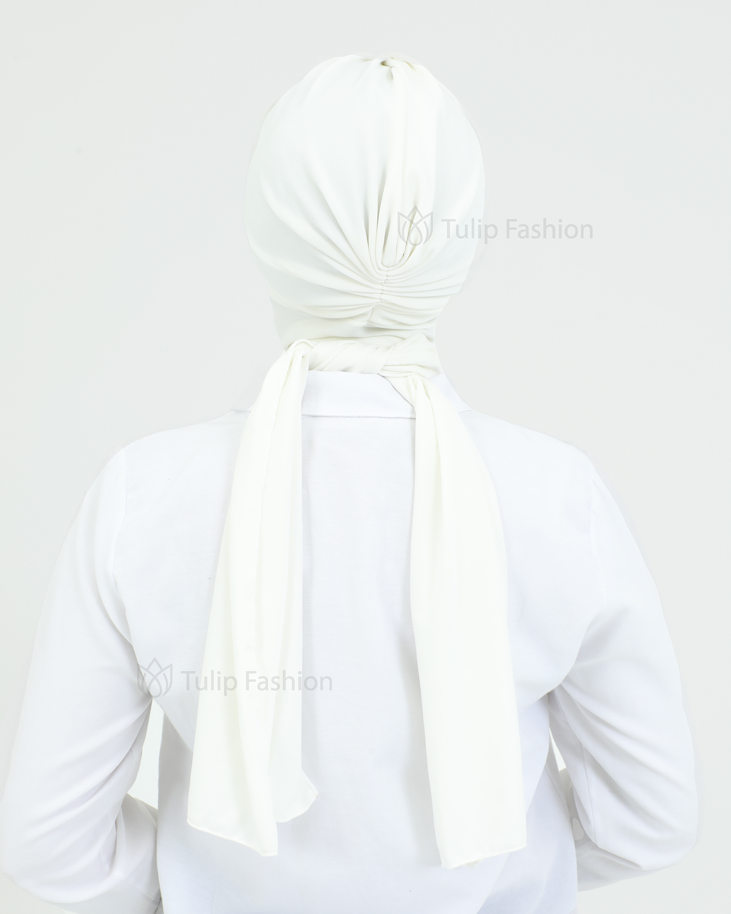 Turban with shawl - Tulin - Off-White - 3