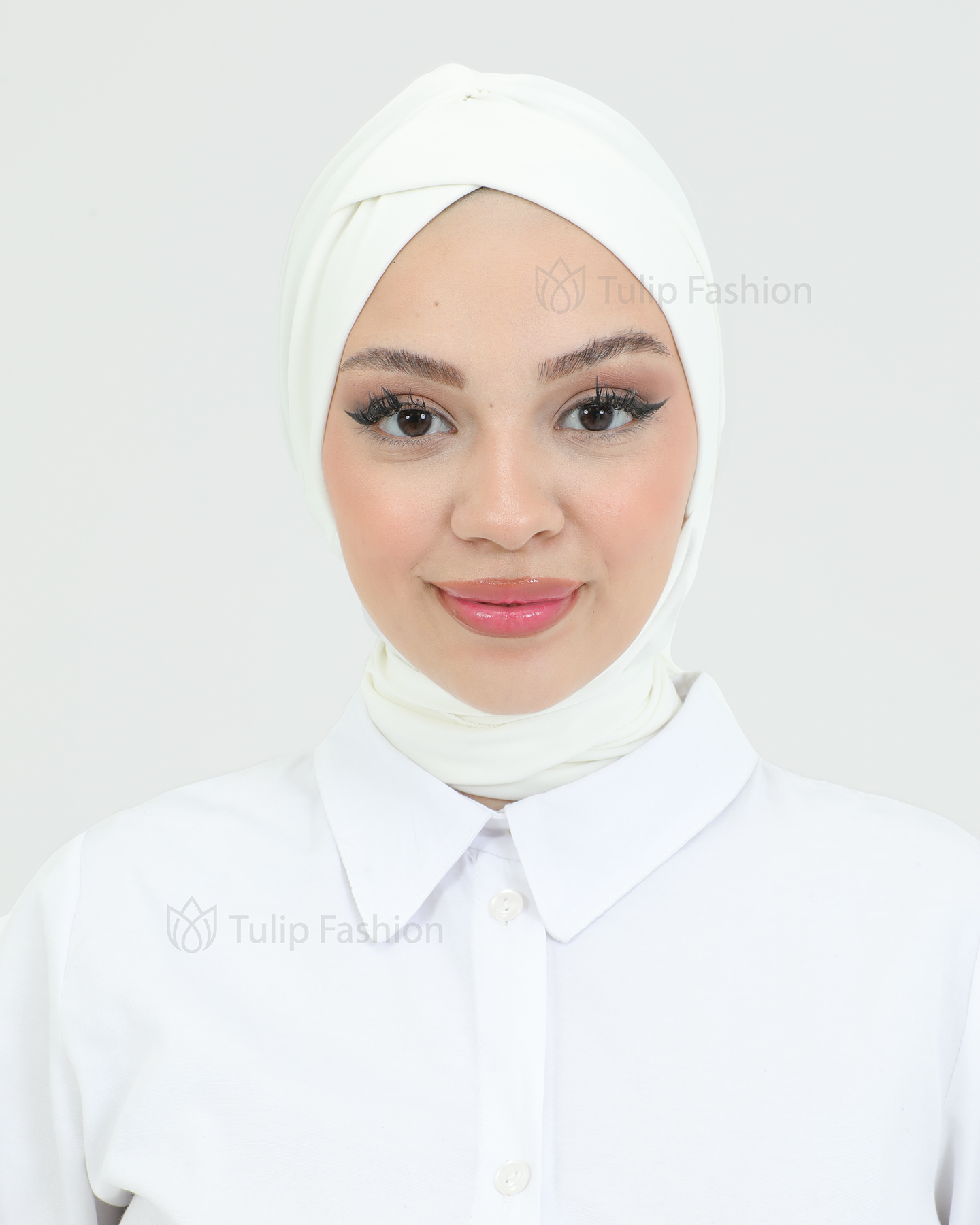 Turban with shawl - Tulin - Off-White